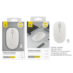 Mouse inalmbrico NG6048   2.4G 3D  Blanco One+