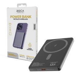 Power Bank ROCA PB5-3/MAG   5.000mAh  Carga Magntica  Entrada: Tipo C / Salida: Tipo C+Magntico