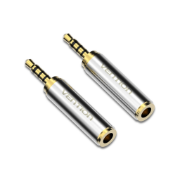 VAB-S02-2  Adaptador de 3.5 mm hembra a 2.5 mm macho X 2   Dorado  Vention