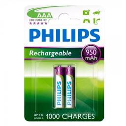 Pila Recargable Philips AAA 950mAh (2 Unidades)