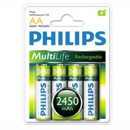 Pila Recargable Philips AA 2450mAh (4 Unidades)