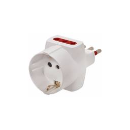 Adaptador Schuko + 2 3L a Ficha 3L   Conatel