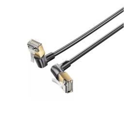 Cable de Red   Cat.8 STP  Angulo Recto  Giro 360  1.5M  Negro  IKLBG  Vention