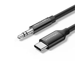 Cable de Audio USB-C a 3.5mm   MachoMacho  Adaptador DAC  1.5M  Negro  BIFBG  Vention