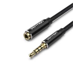 Cable de Audio 3.5mm TRRS a 3.5 mm   MachoHembra  2M  Negro  BHCBH  Vention