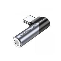 BGWH0 Adaptador USB-C Macho a 3.5mm  Hembra   Agulo Recto  Gris  Vention