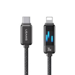 SJ743   Cable de Datos Meteor Series  USB C a Lightinig  30W  1.2M  Gris  USAMS