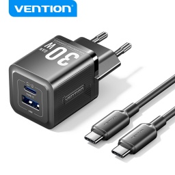 TZ-FEQB0-EU-01 Cargador de Pared USB-A+USB-C GaN Tipo C a Tipo C   30W30W  Negro  Vention