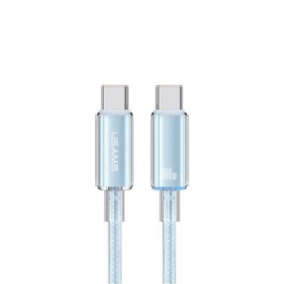SJ660   Cable de Datos Transparente  USB C a Tipo C 100 W  1.2M  Azul  USAMS